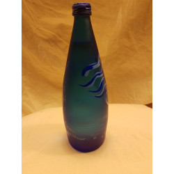 Collector bouteille bleue de Perrier 2000 forme de goutte