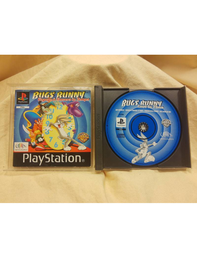 Jeu PlayStation 1 Bugs Bunny Voyage à Travers Le Temps - Version PAL, Bon état, Boîtier Et Instructions Inclus