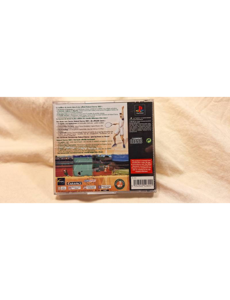 jeu ROLAND GARROS 2001 pour PLAYSTATION 1 ps1 psx francais sport tennis