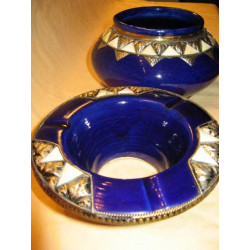 cendrier Marocain bleu décoré