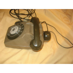 téléphone à cadran ancien vintage bi-color